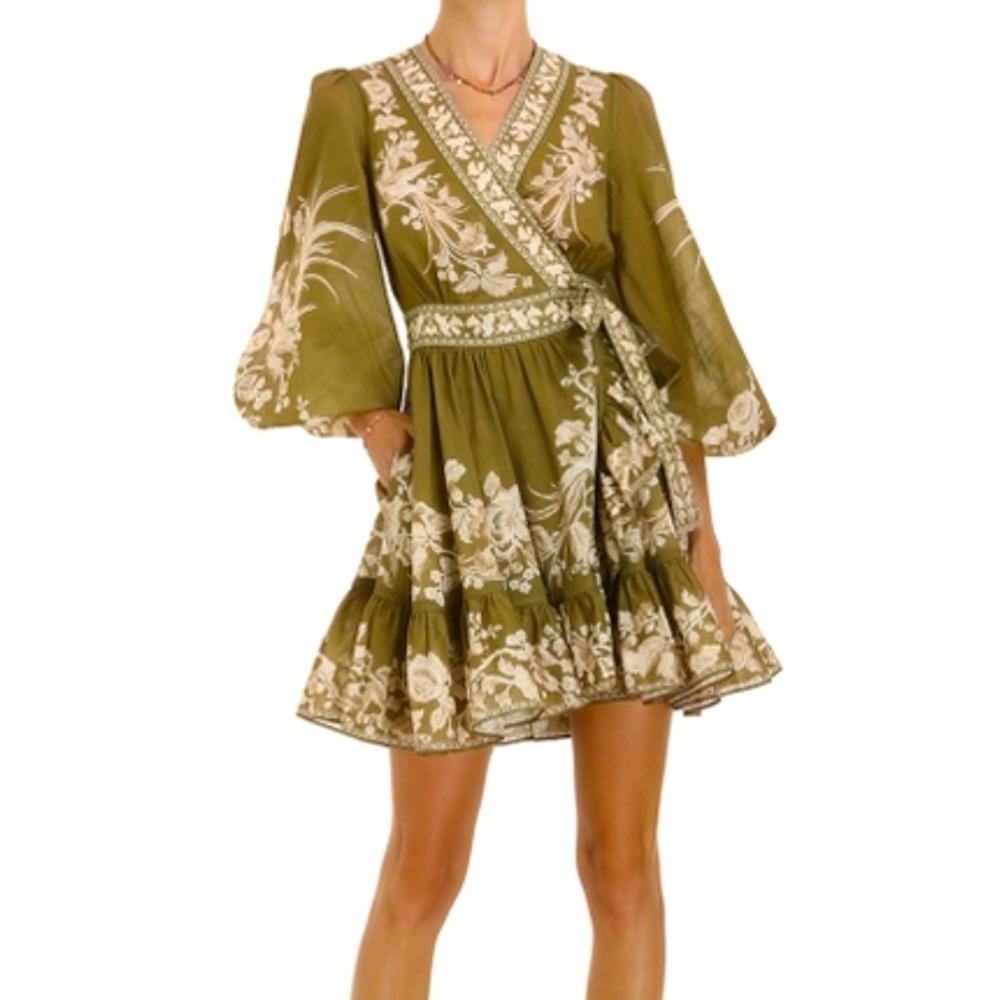 2022 NWT Authentic Zimmermann ANNEKE WRAP MINI DRESS AU3 /US 8-10$650